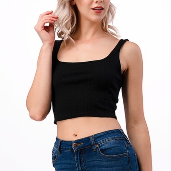 Cable Knit Tank Crop Top-Small - Picture 2 of 3